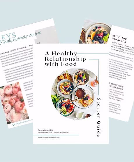 Healthy relationship with food guide promo pages and cover page