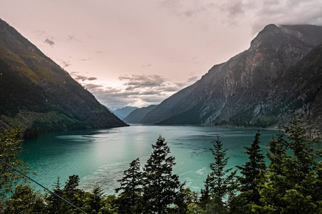 British Columbia's forested lake at sunset, representing In Good Nutrition's commitment to empowering British Columbians with personalized dietitian support